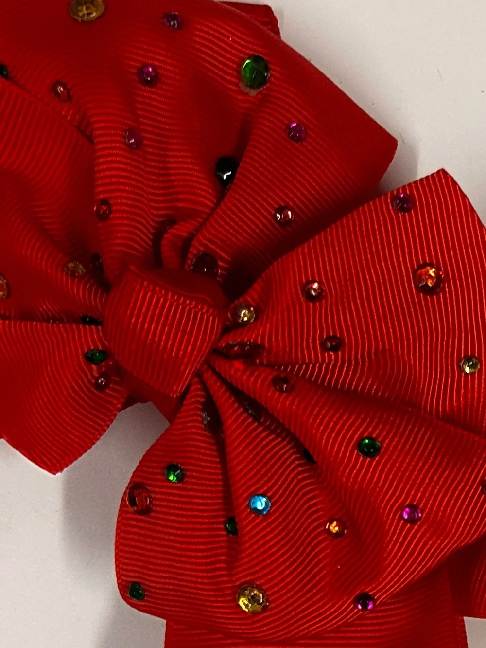 Red Kids Hair Bow Set with Rhinestones and Strawberry Accent(3)